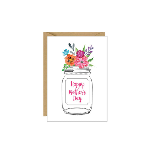 Mason Jar Bouquet Happy Mother's Day Enclosure Card