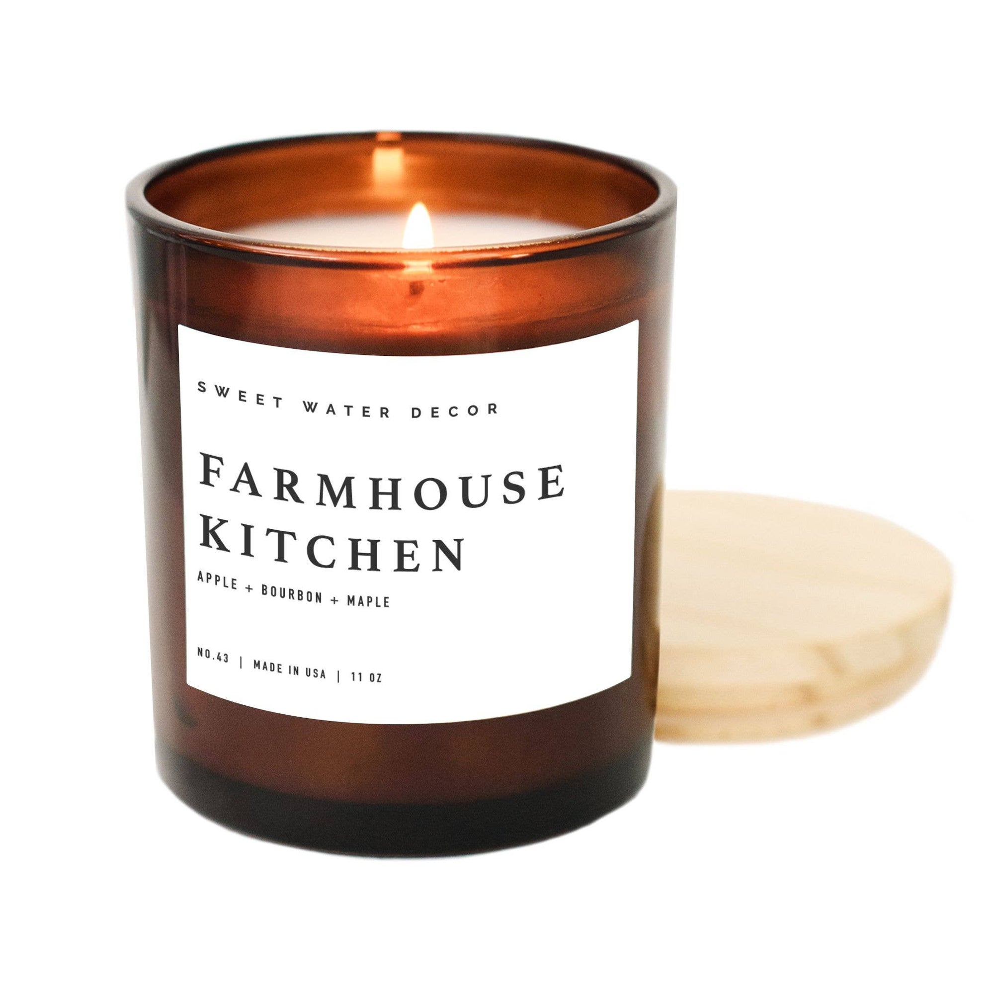 Farmhouse Kitchen 11 oz Soy Candle - Amber Glass