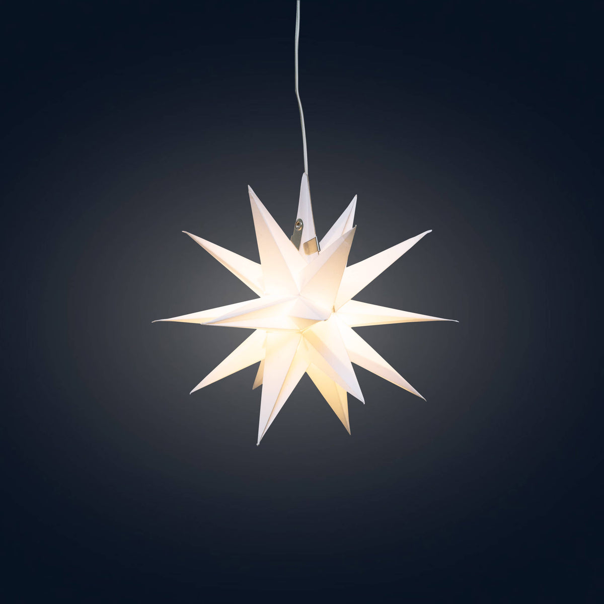 STAR Moravian Mini Star ~ 7 inch, White Paper Star Lantern Light