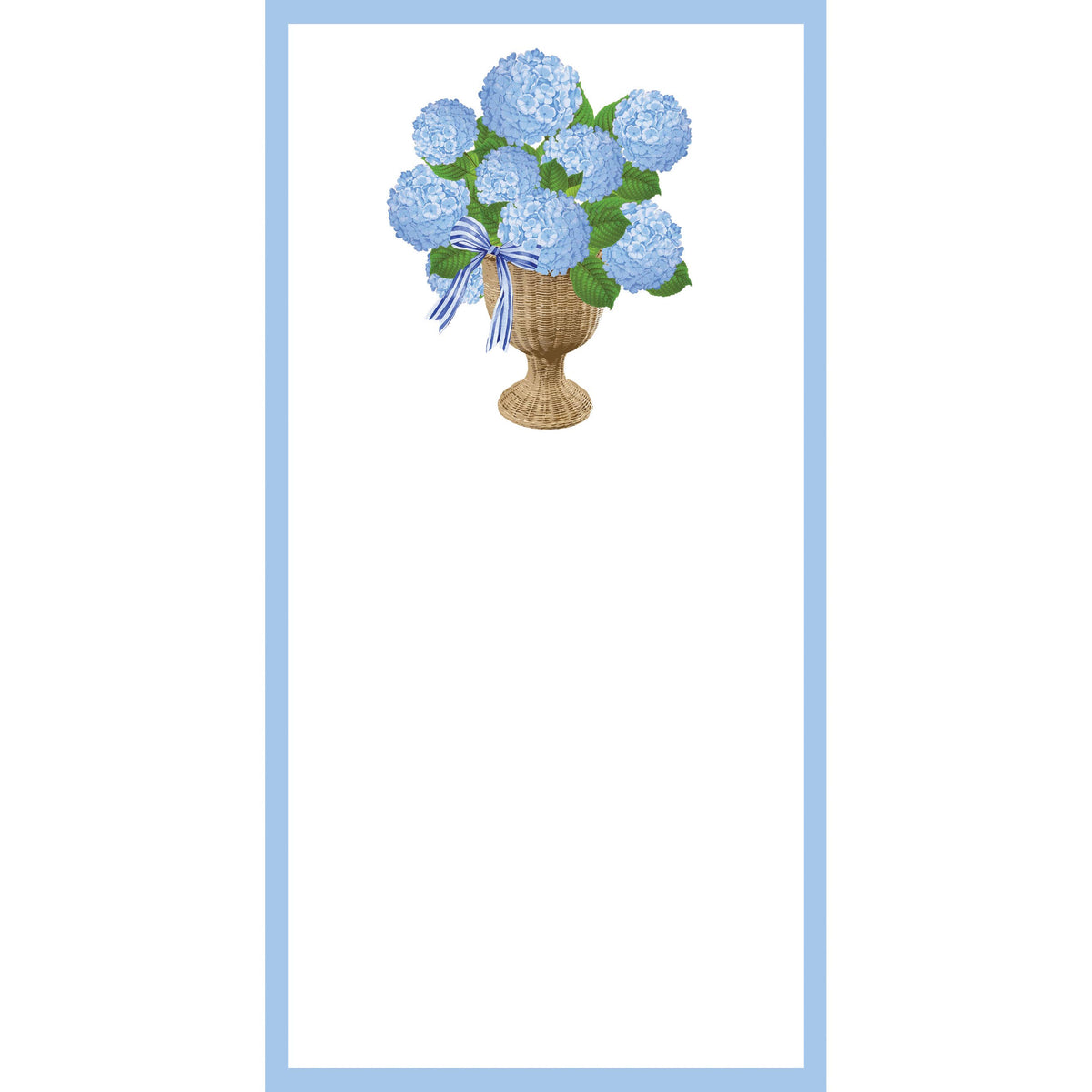 4.25 x 8.5 Blue Hydrangeas Urn List Notepad