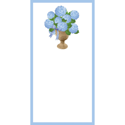 4.25 x 8.5 Blue Hydrangeas Urn List Notepad