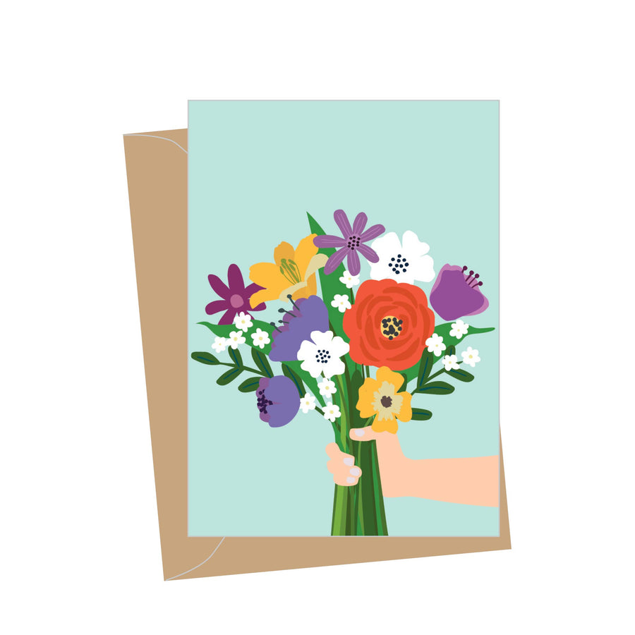 Mini Floral Bouquet Blank Enclosure Card