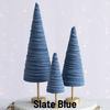Handmade Pedestal Velvet Trees SLATE BLUE (three sizes)
