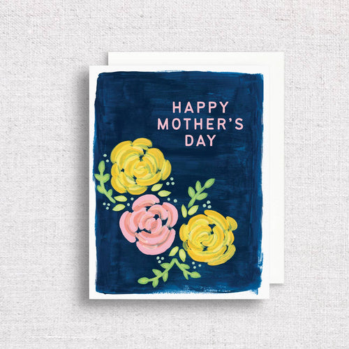 Happy Mother's Day Navy Floral Greeting Card | Bold Floral