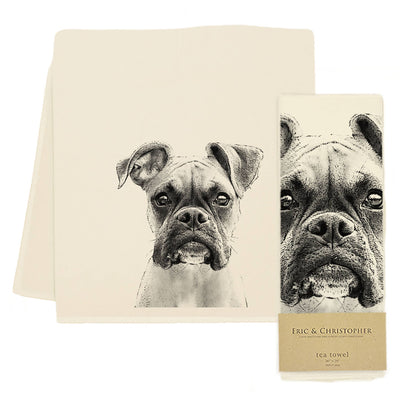 boxer dog tea towels