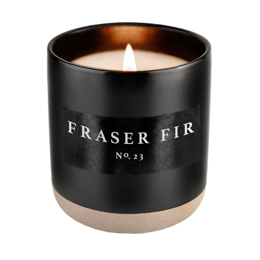 Fraser Fir 12 oz Soy Candle - Black Ceramic