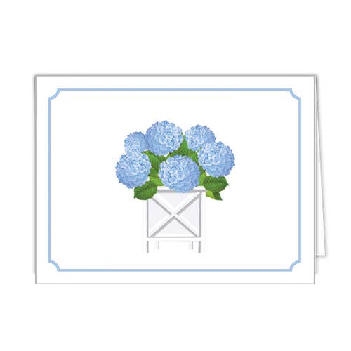 Hydrangeas Planter Folded Notecards