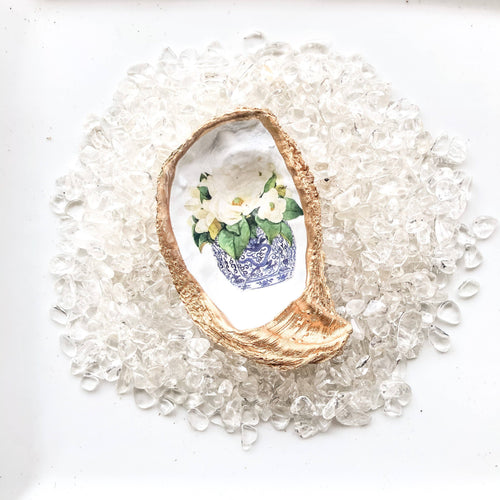 Oyster Dish - Southern Magnolia in Ginger Jar