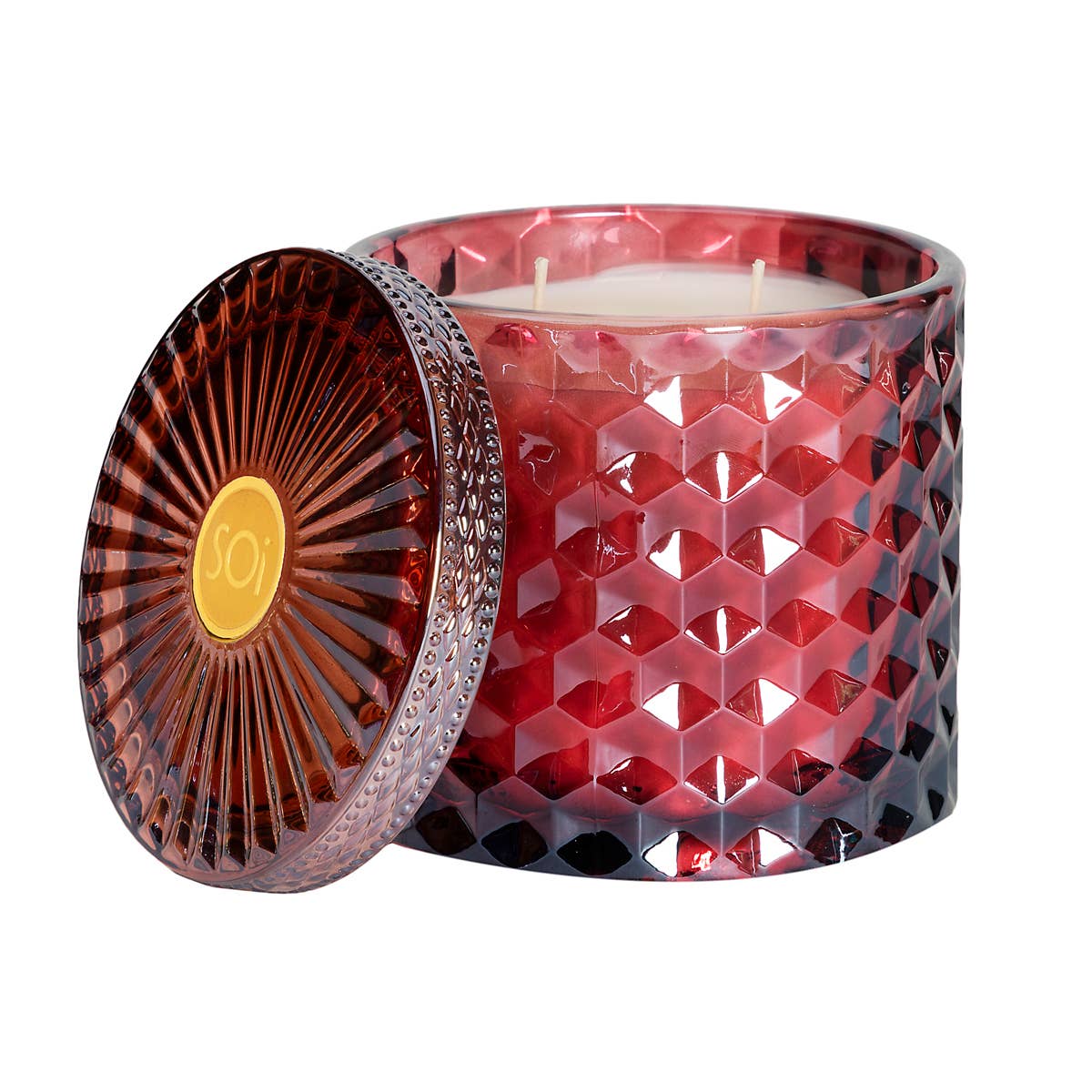 Holiday Hot Toddy  15oz Shimmer Candle (Cranberry Red)