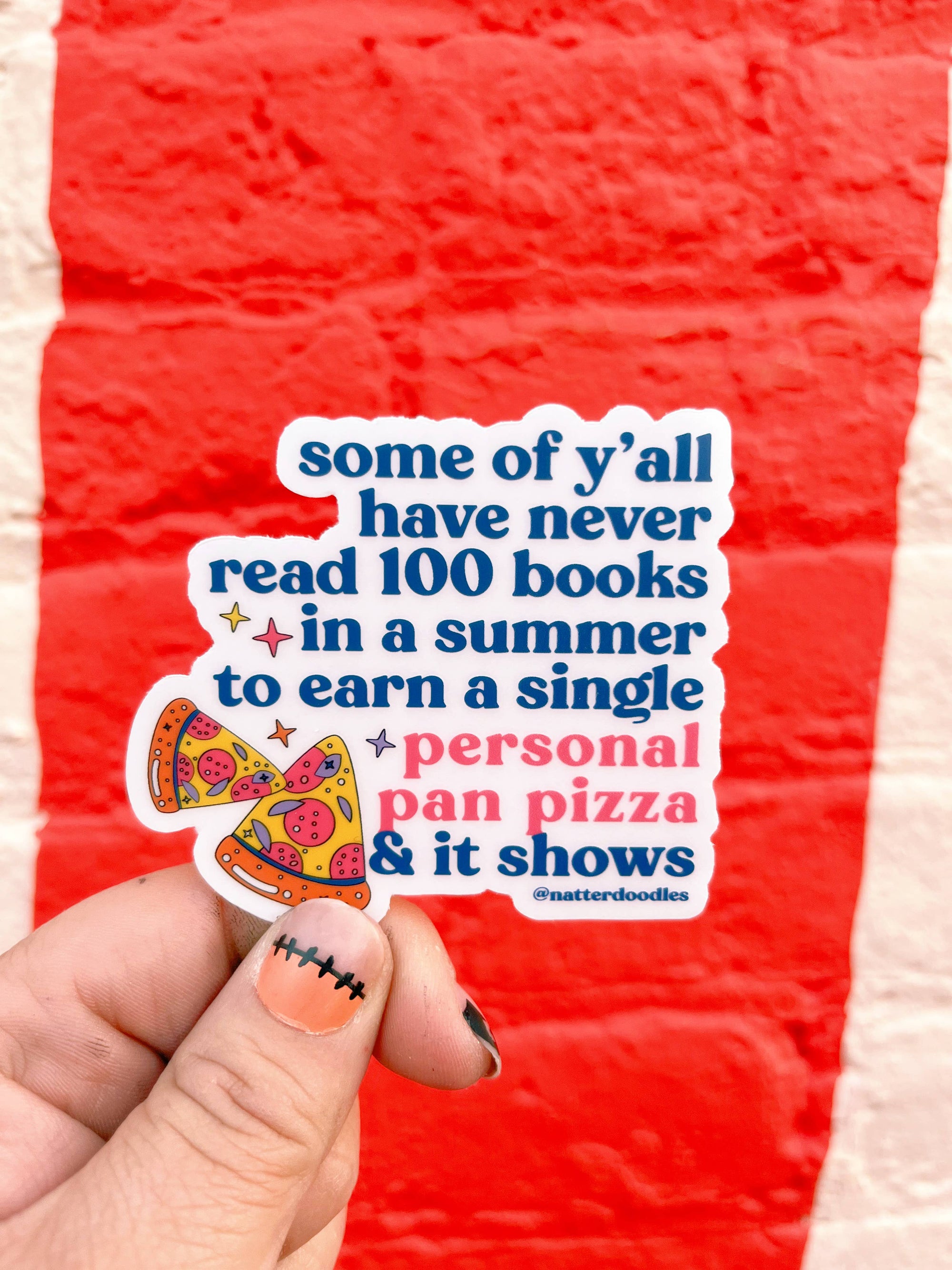 Personal Pizza Pan Book Club Waterproof Sticker
