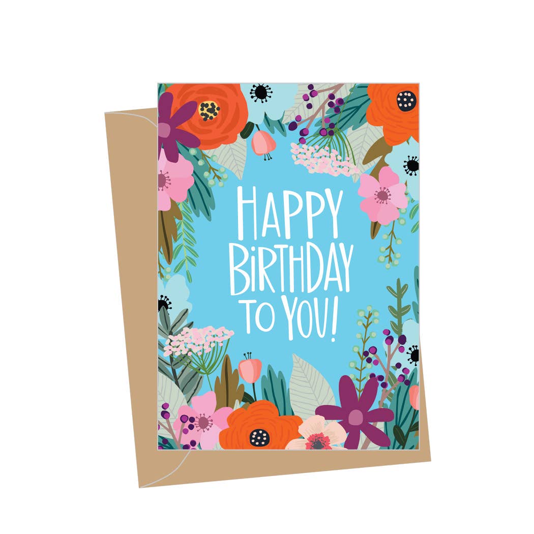 Happy Birthday To You Mini Floral Enclosure Card