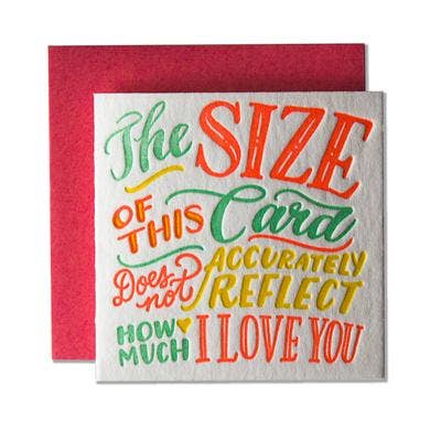 Size of this Card, I Love You Tiny Card