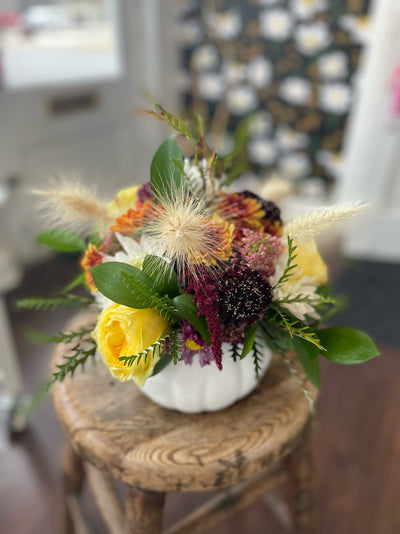 October 14 - White Pumpkin Fall Floral Centerpiece Workshop