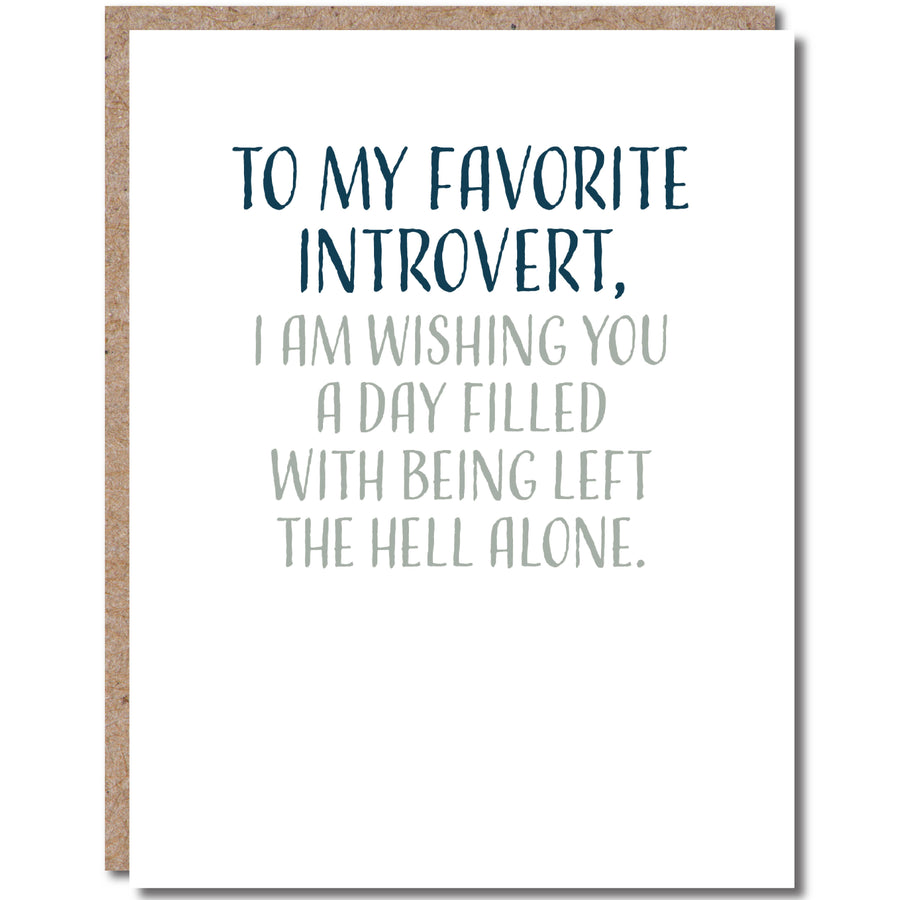 Favorite Introvert Birthday Card