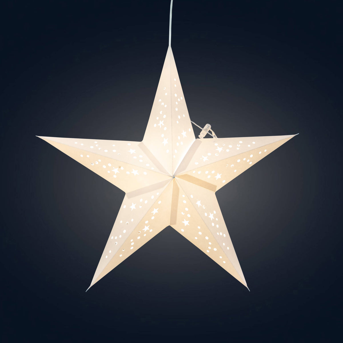 STAR Twinkle Star ~ 5 P, 15", White Paper Star Lantern Light