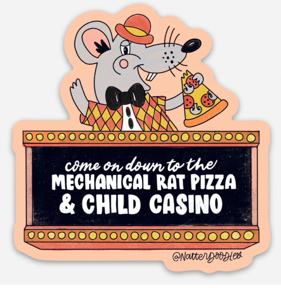 Mechanical Rat Pizza & Child Casino Chuck E Cheese Inspired