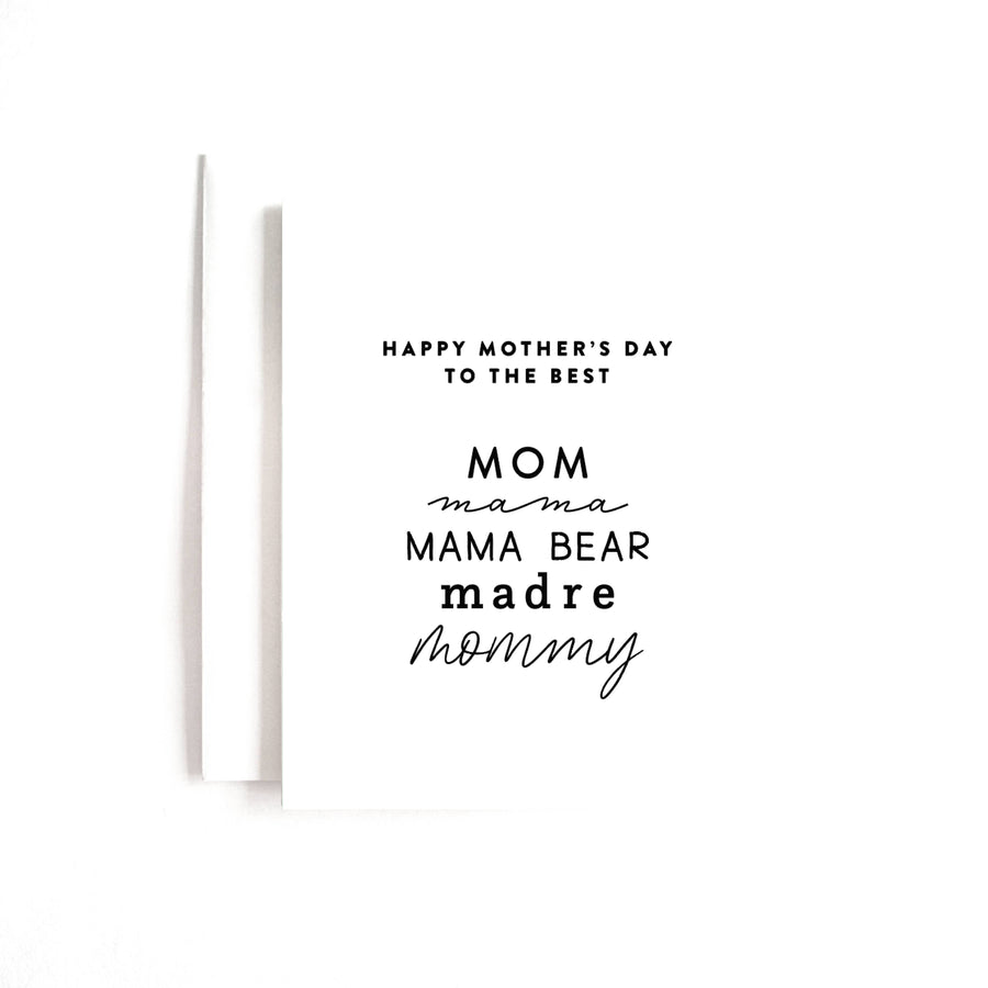 Mom, Mama... Mother's Day Card