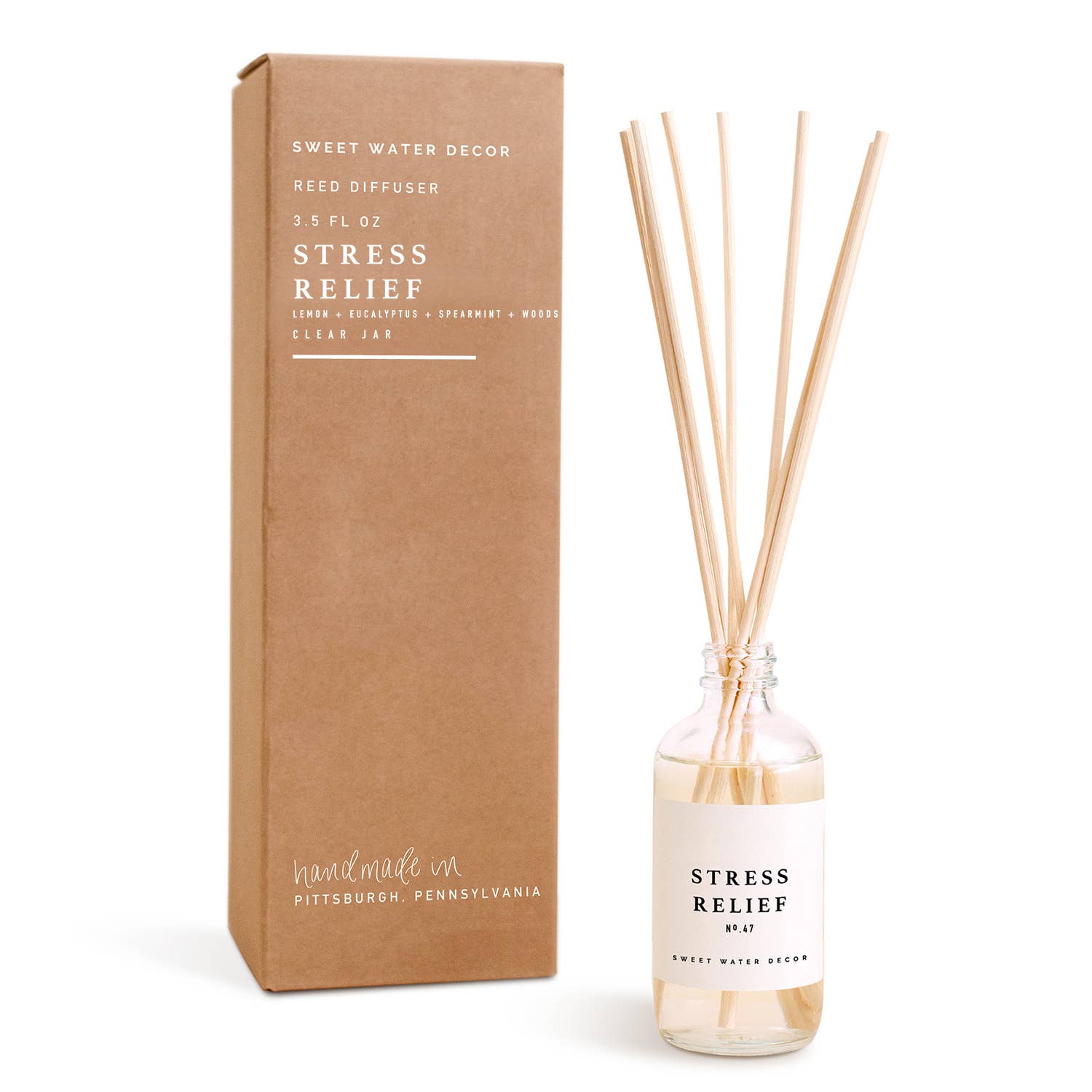 Stress Relief Reed Diffuser - Clear Jar 3.5 oz