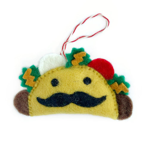 Taco Man Felt Wool Ornament