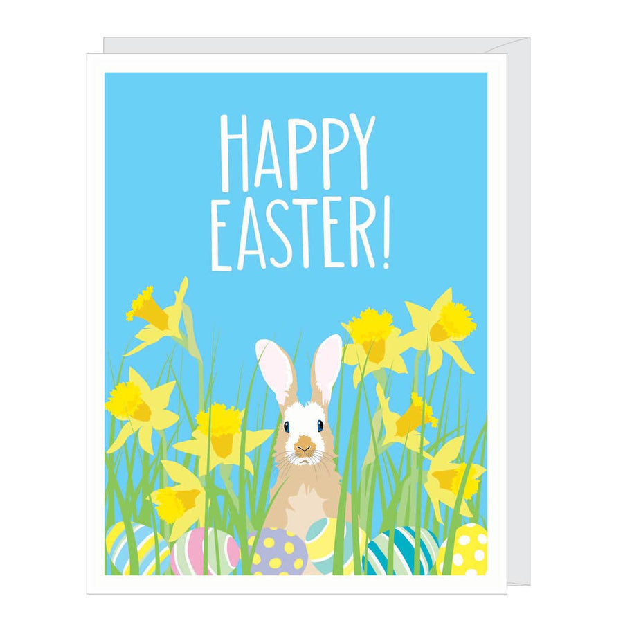 Bunny With Eggs Easter Card