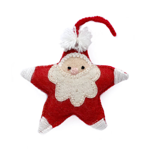 Star Santa Embroidered Ornament