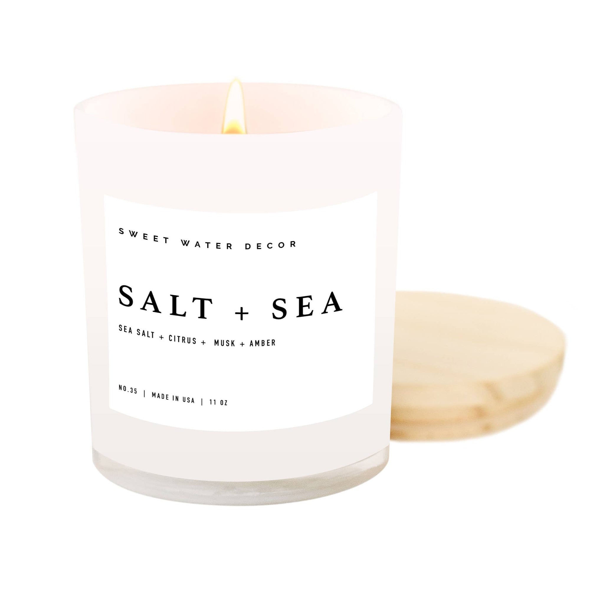 Salt and Sea 11oz White Jar Soy Candle