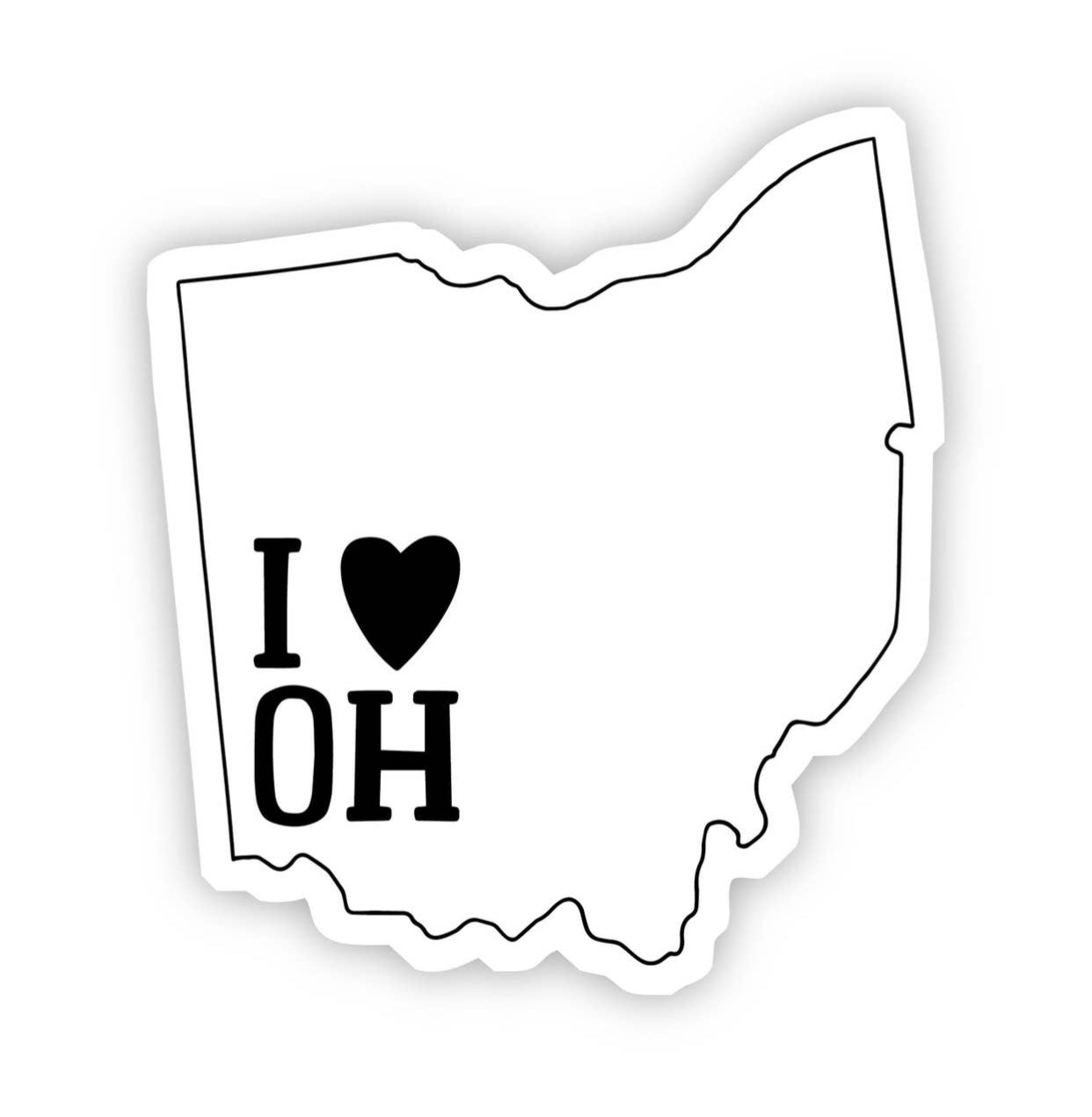Ohio Heart State Shaped Sticker - U.S. Custom Stickers