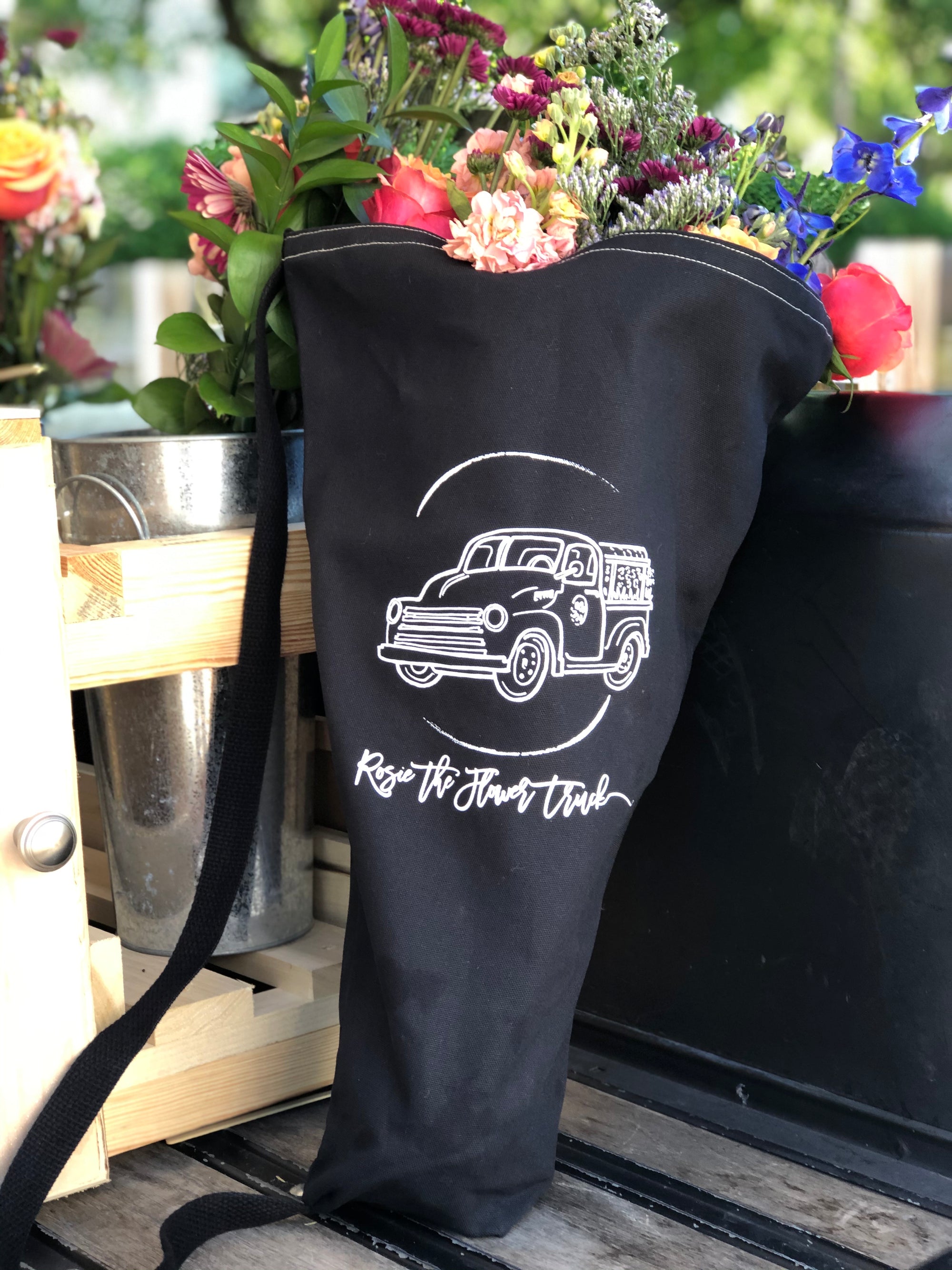 Rosie The Flower Truck Bouquet Tote Bag
