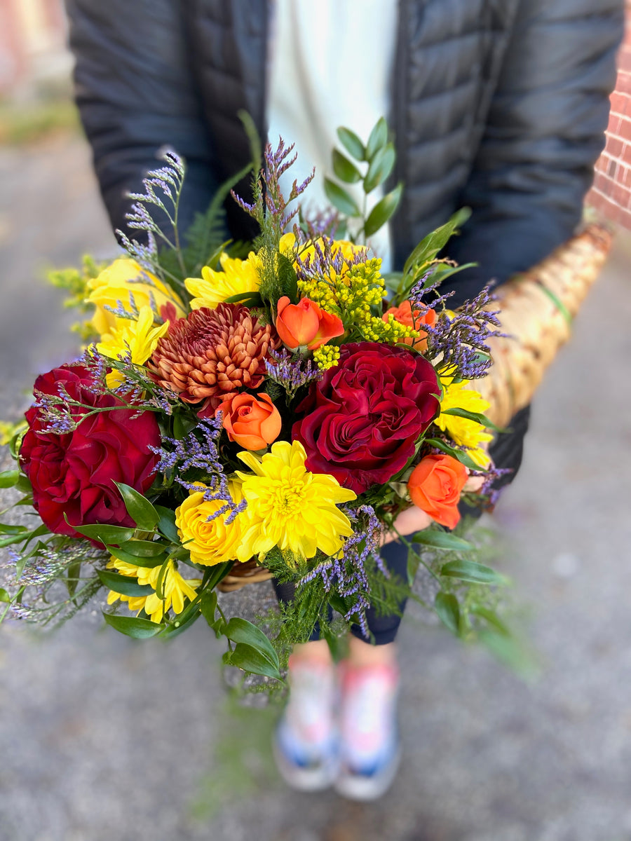 Thanksgiving Floral Cornucopia Centerpiece