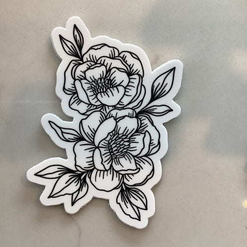 Sticker - Hand Drawn Peonies