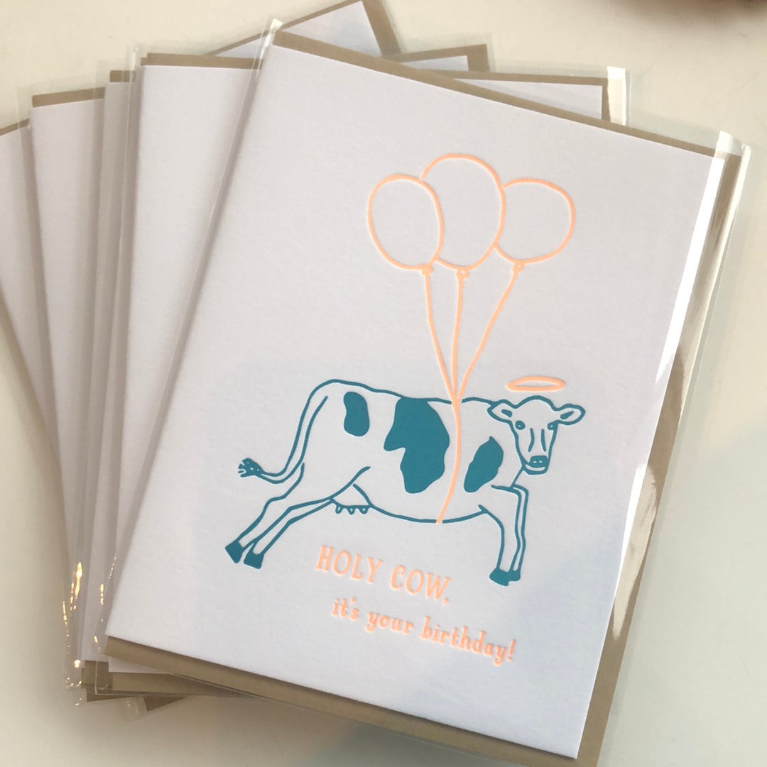 Holy cow birthday card
