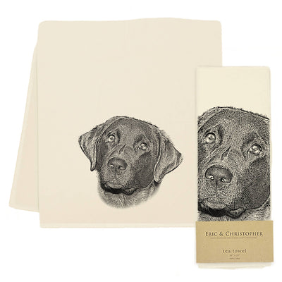 black lab tea towel